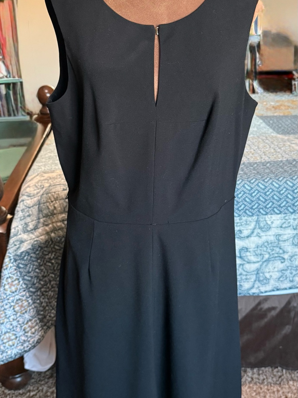 Calvin Klein Classic Black Sleeveless Dress with Front Keyhole